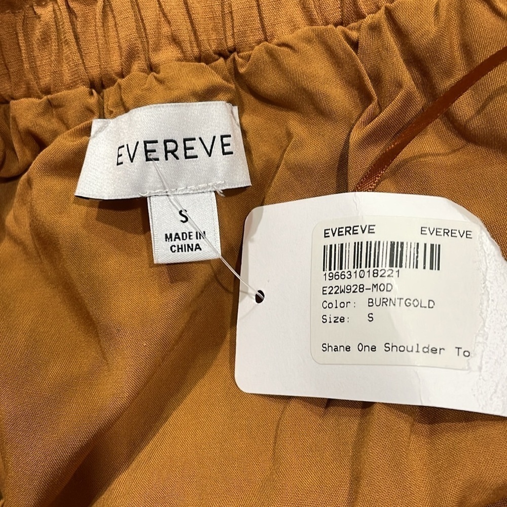 NWT Evereve Shane One Shoulder Top - Burnt Gold - Picture 3 of 8